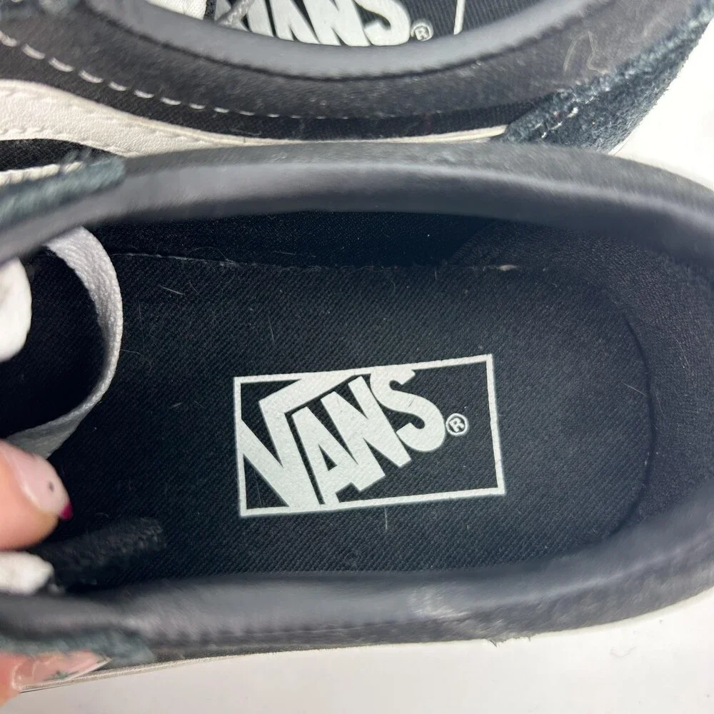Vans Old Skool Shoes Womens Size 6 Black White Suede Canvas Skate Sneakers